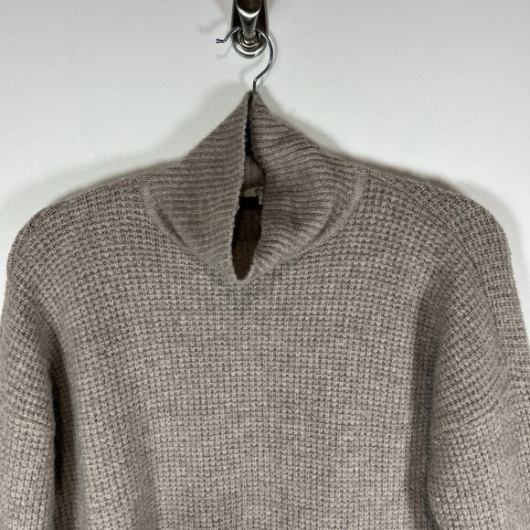 Madewell Brown Waffle Stitch Turtleneck Sweater Merino‎ Wool Alpaca Blend Medium - Picture 2 of 9
